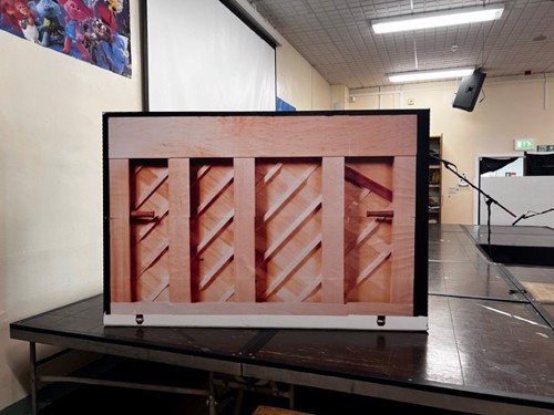 High School Musical display by Hill Top Academy. Pictured, a piano back.